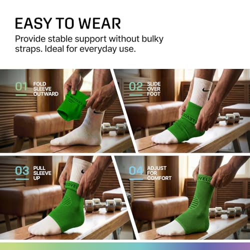 Image of MODVEL 2 Pack Ankle Brace Compression Sleeve | Injury Recovery, Joint Pain | FSA or HSA eligible | Achilles Tendon Support, Plantar Fasciitis Foot Socks with Arch Support