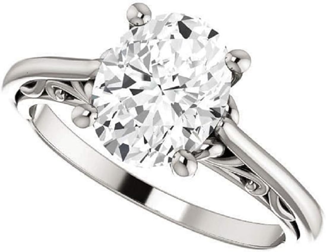 Vintage Inspired Bridal Set, Oval Cut 1CT-3CT, VVS1 Clarity, Colorless Moissanite Ring, 925 Sterling Silver, Engagement Ring, Antique 1920s Inspired Handmade Ring