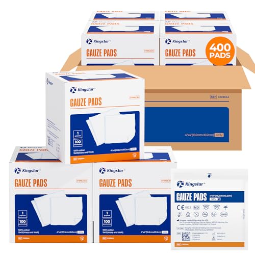 Image of 400 Packs Sterile Gauze Pads 4x4 Inch 12-Ply, 100% Cotton Large Gauze Sponges for Wound Care, Highly Absorbent Bulk Hospital-Grade First Aid & Surgical Dressing