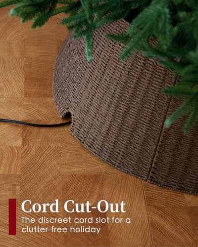 28in Brown Wicker Woven Christmas Tree Collars - image 4