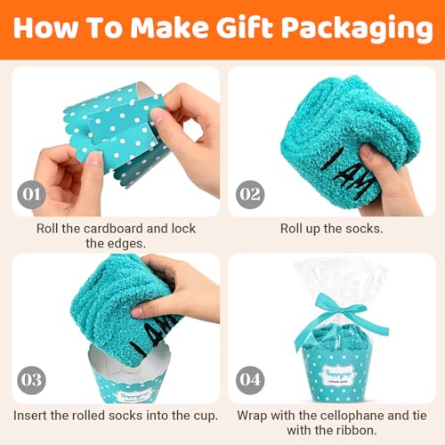 Image of HAPPYPOP Birthday Gifts for Women - Fuzzy Socks for 51 52 53 54 55 56 57 58 59 60 Year Olds