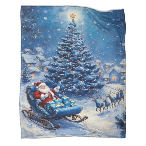 Couverture microfibre 200x230 cm sapin de Noël plaid chaud - 2