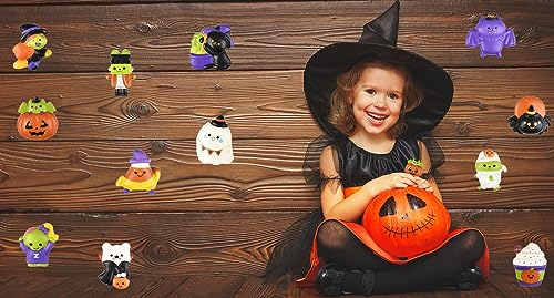 Sortido de adesivos de Halloween Squish, 5 cm adorável sortido de personagens de Halloween, lembranc