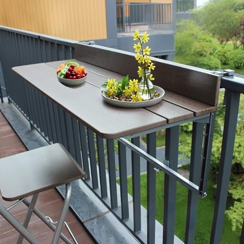 Table d'appoint murale pliable en bois pour optimiser la terrasse - 4