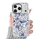 Jumkook Funda transparente de verano para iPhone 17 Pro Max de 6.9 pulgadas, diseño de concha de mar con collage de océano, diseño bonito y estético para niñas y mujeres, TPU suave para iPhone 17 Pro