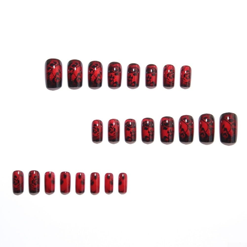 Uñas Cuadradas Medianas ABS para estilo Retro Vintage Uñas Cuadradas