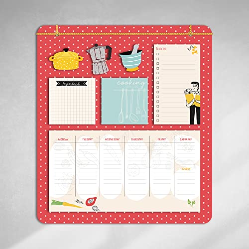 Planner Notepad with Magnetic Back Bands. 30x34 Cm, Cooking Theme, Don't miss any reminders at home and office