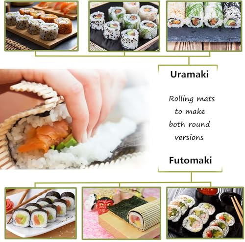 Wtpncil 4 PCS Bamboo Sushi Rolling Mat, Sushi Roller, Sushi Maker, Bamboo Mat For Making Perfect Sushi Roll & Kimbap, Reusable & Beginner Friendly Kitchen Essential - Thumbnail 5