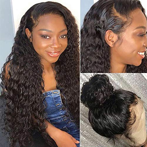 Water Wave Lace Front Wigs Human Hair For Black Women 150% Density HAIREASON 13×4 Lace Frontal Wigs Human Hair Pre Plucked with Baby Hair Natural Color (30 inch)