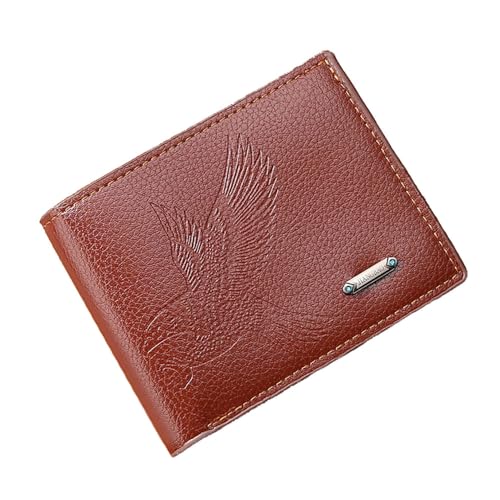 Image of Slim Wallet for Men with Coin Purse, Minimalist Wallet with Zipper, Bifold Mens Wallets with Credit Card Holder, PU Leather Men's Wallet with Money Clip, Carteras Para Hombres (Brown E)