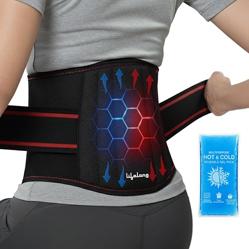 Image of Lifelong Lumbar Sacral Belt with Hot & Cold Pack |Universal Fit for Men and Women| Back Support Brace for Pain Relief |Posture Correction & Lower Back Comfort| Adjustable Elastic Strap Waist Belt