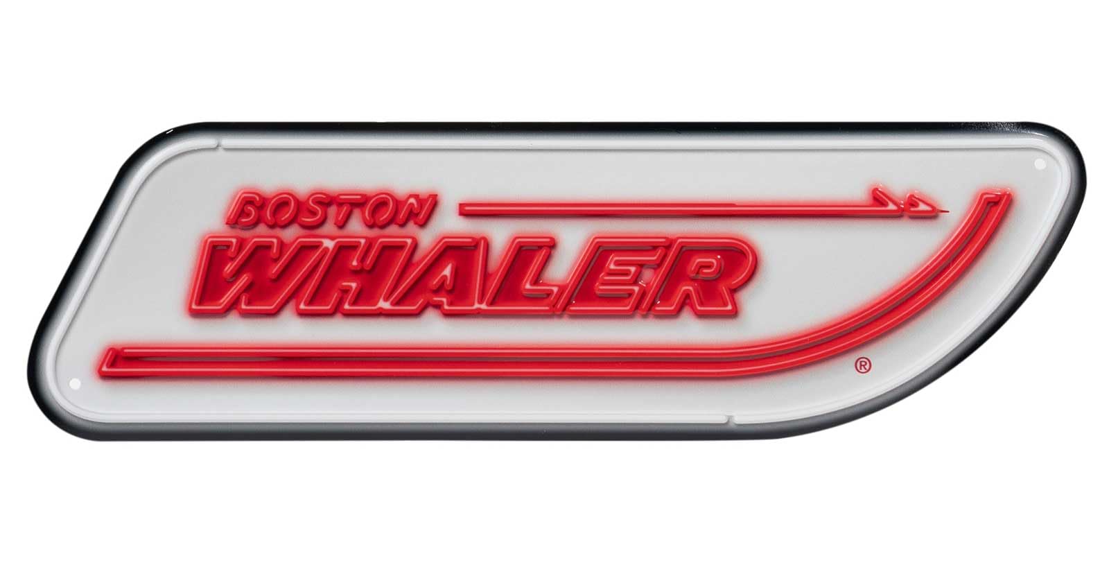 Boston WhalerMetal Sign, Custom Shaped w/Embossed 'Neon' Logo BOS-61008