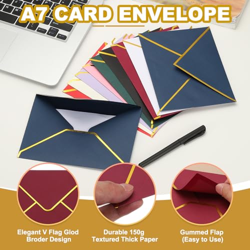 PATIKIL Pacote com 30 envelopes A7, 12 x 17 cm, envelope com aba V, envelopes de dia dos namorados c