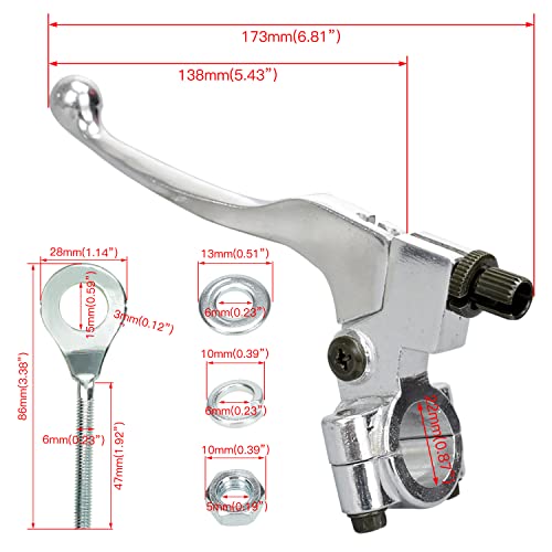 Image of YOXUFA Mini Bike Brake Clutch Lever Handle for 196cc 212cc 6.5hp Coleman CT200U CT200U-EX BT200X Baja Warrior MB200 Massimo Motovox MBX10 Monster Moto MMB80 CRF50 XR50 Pit Dirt Bike Parts