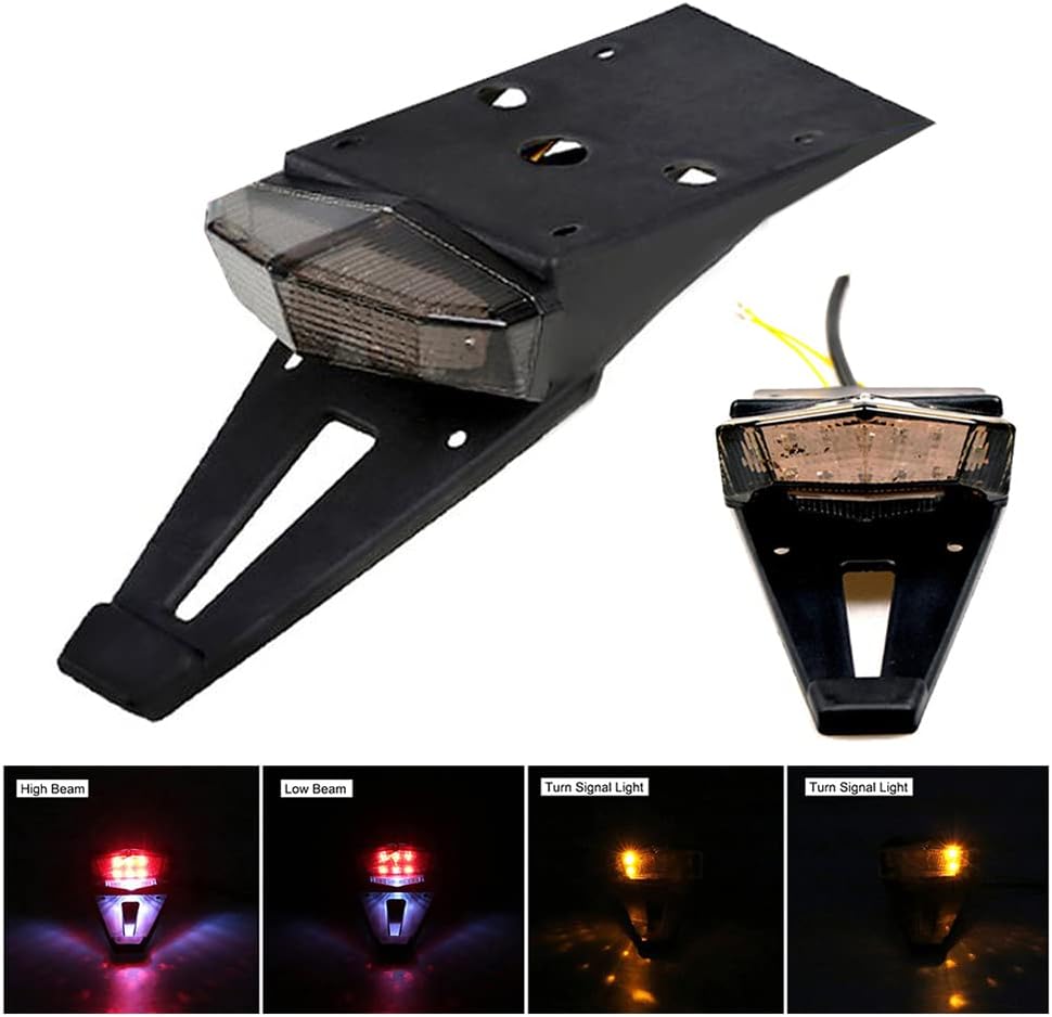 Rear Fender LED Brake Tail Light Turn Signals Running Lamps License Plate Light With 5 Wires for Custom Off-road Cross Dirt Bike Enduro Yamaha Suzuki DRZ Kawasaki Honda CRF
