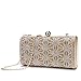 Womens Evening Clutch Bag Wedding Purse Bridal Prom Handbag Party Bag (8833-151 gold)