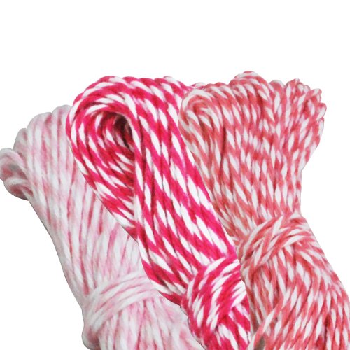 Dress My Cupcake Baker's Twine Roll, Pink Collection, 15-Yard, Baby Pink/Bubblegum/Fuchsia, Set of 3