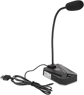 Bewinner USB 360° Adjustable Computer Microphone with RGB Light, Gooseneck Noise Reduction USB Microphone for Gaming Meeting Recording (Leo)