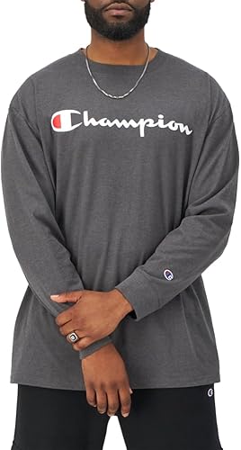 Miniatura 4 de Champion Camiseta para hombre, camiseta clásica de manga larga, cómoda, suave para hombre (regular o grande y alto)