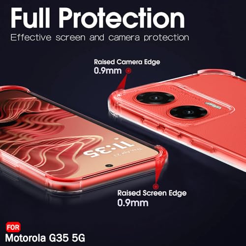 Image of TheGiftKart Crystal Clear Back Cover Case for Motorola Moto G35 5G | 360 Degree Protection | Shock Proof Design | Transparent Back Cover Case for Motorola Moto G35 5G (PC & TPU, Transparent Bumper)