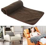 Neck Pillow for Recliner (25x13in) Adjustable Wool Neck Roll, Non-Slip Headrest Sofa Cushion Travel Pillow for Neck and Head Support (Brown)