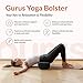 Gurus Yoga Bolster Pillow for Restorative Yoga - Super Soft, Lightweight & Firm Support - Easy to Carry Meditation Bolster with Carrying Handles - Rectangular Exercise Pillow with Machine Washable Cover (Black)