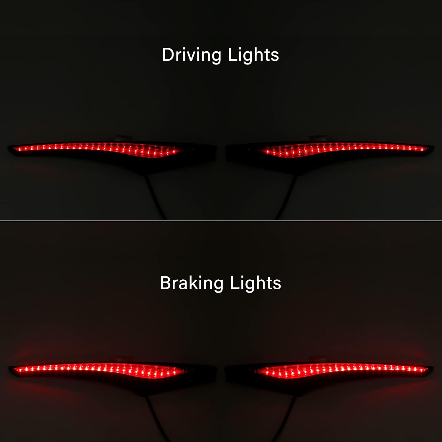 Green-L Motorcycle Saddlebag Accent Swoop LED Light Turn Signals Fit for Honda Goldwing GL1800 2012-2017 F6B 2013-2017 (w/Red Lens)