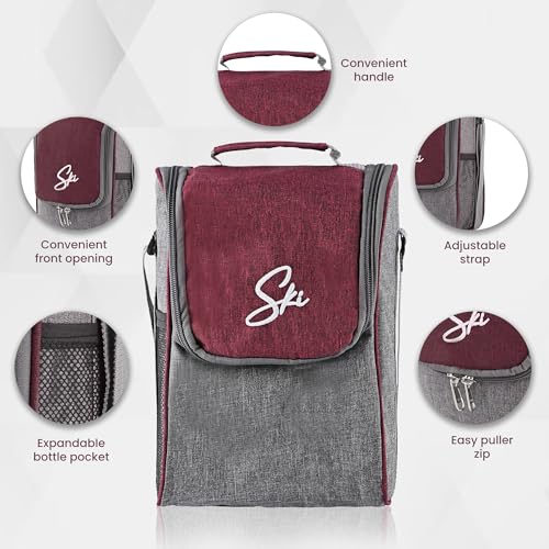 Image of Kuber Industries Leak Proof Lunch Boxes for Office Men & Women with Bottle (750 ml), 4 Container (350 ml) & 2 Spoons Pouch /Bag | Airtight Tiffen Box for School Kids | Grey & Red