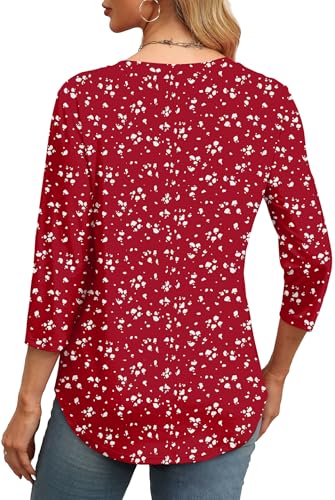 image for XIEERDUO Summer Tops for Women 2025 Round Neck Pleated Work Blouses Bu