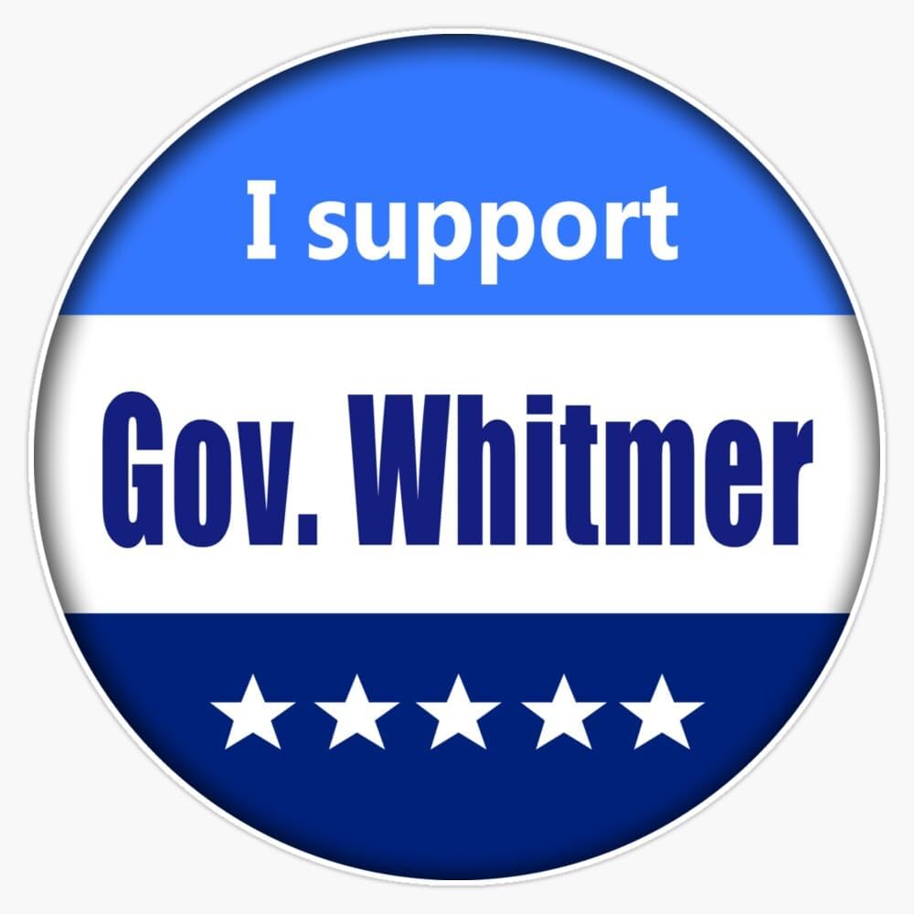 I Support Governor Gretchen Whitmer of Michigan Bumper Sticker Vinyl Decal 5"