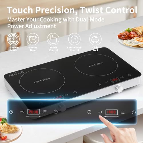 COOKTRON Double Induction Cooker with Touch & Knob Control - Image 3