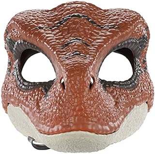 JURASSIC WORLD Movie-Inspired Velociraptor Mask with Opening Jaw, Realistic Texture and Color, Eye and Nose Openings and Secure Strap; Ages 4 and Up