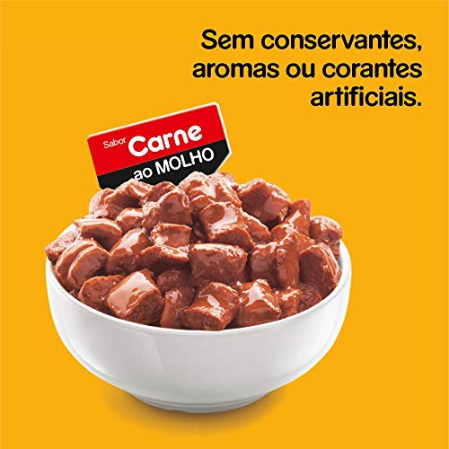 Kit Ração Úmida Pedigree Sachê Carne ao Molho para Cães Adultos de Raças Pequenas 36x100g