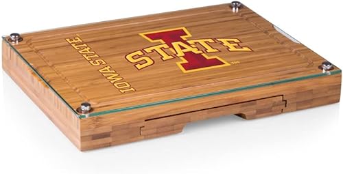 Miniatura 42 de PICNIC TIME NCAA Juego de tabla de queso y cuchillos con parte superior de vidrio de concierto, juego de tabla de charcutería, tabla de cortar