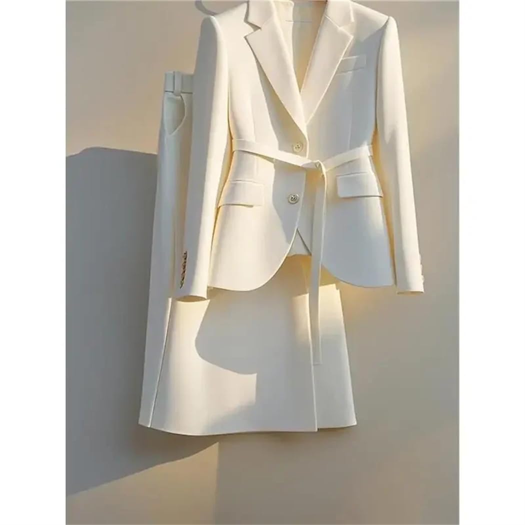 Conjunto de dos piezas para mujer con chaqueta corta y falda de cintura alta