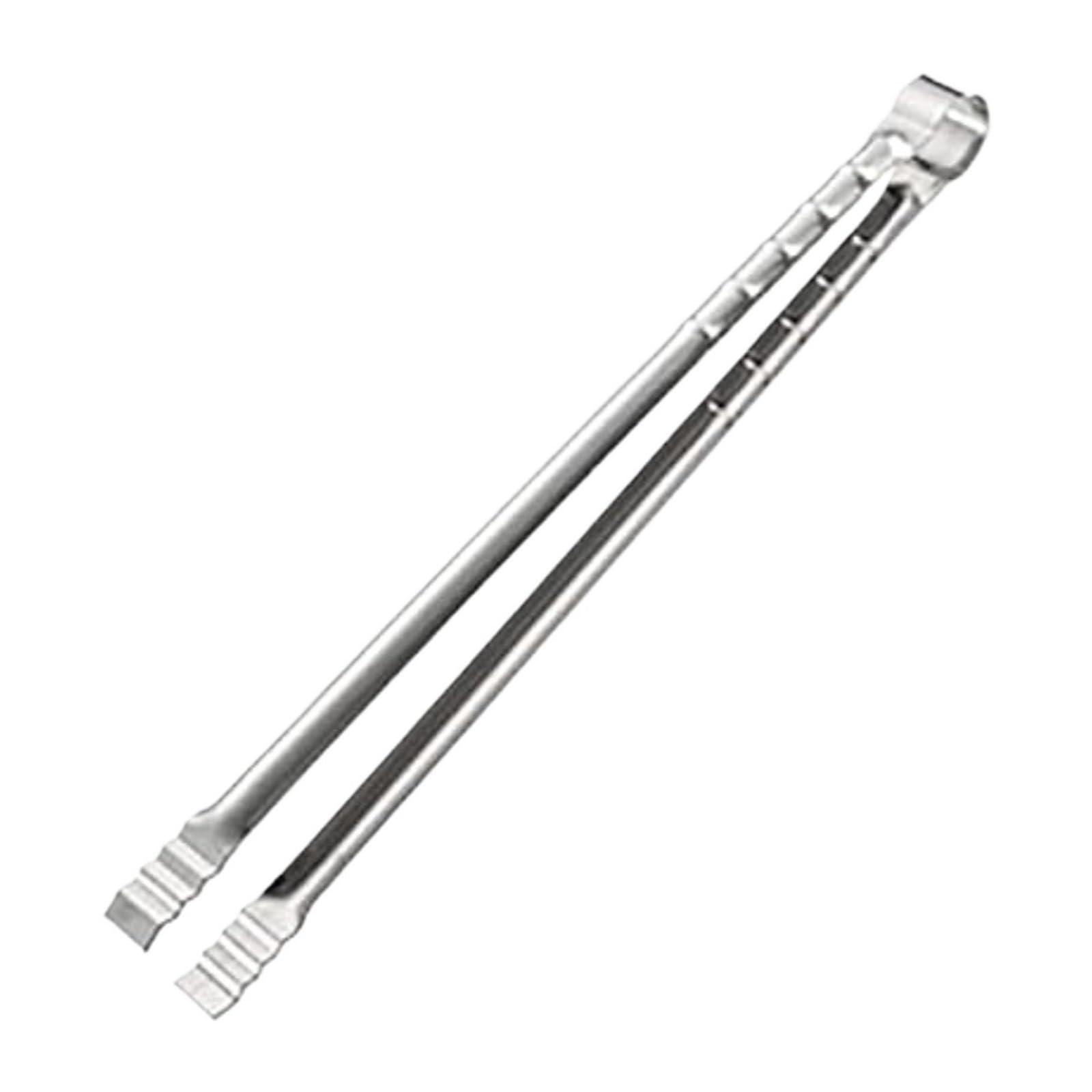 Fire Tongs Long Grilling Tongs Food Clip Charcoal Fire Barbecues BBQ Cooking Grill Tools Kitchen(Silver)
