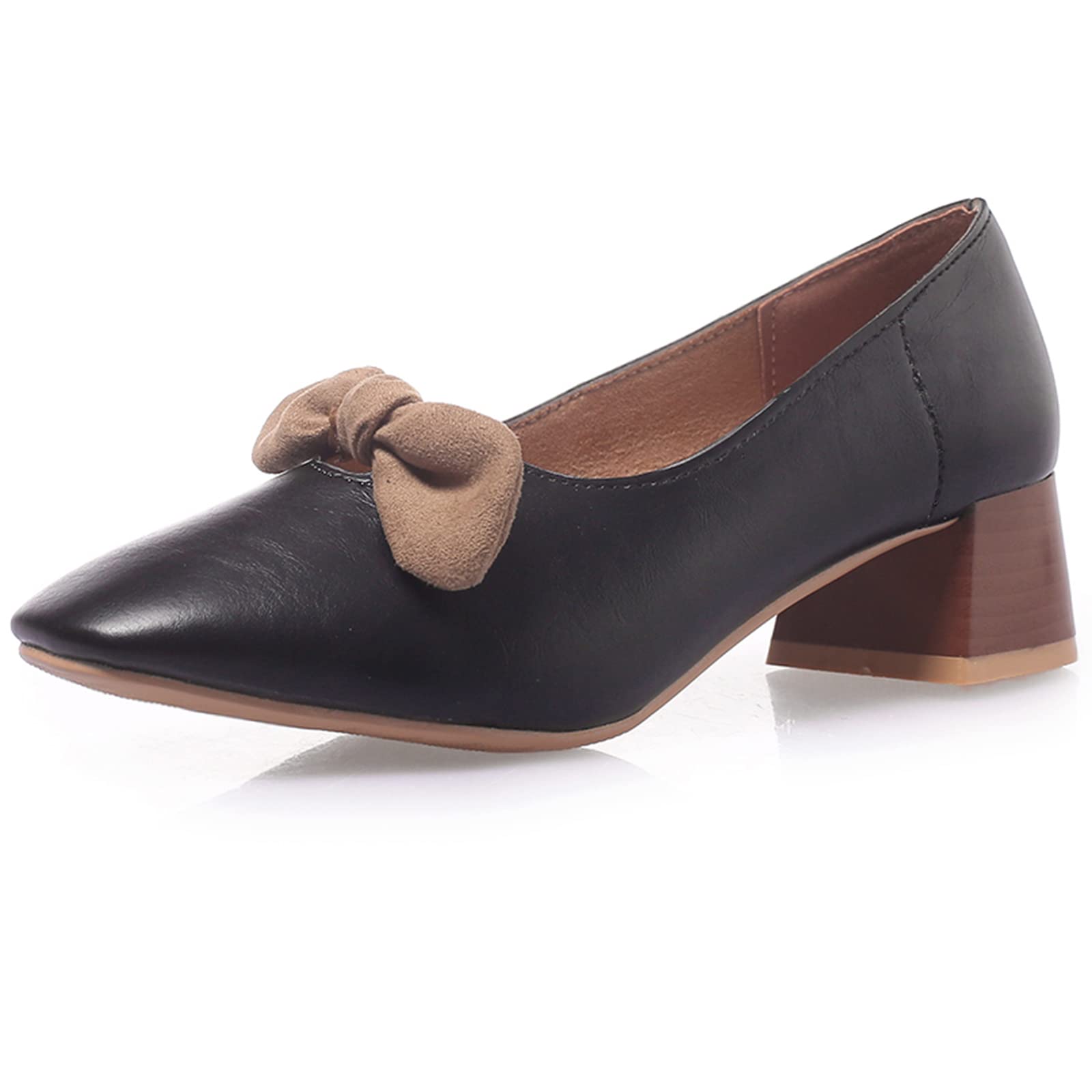 Gicoiz Bureau Travail Loafer Femmes Formal Bout Carré Chaussures Bow