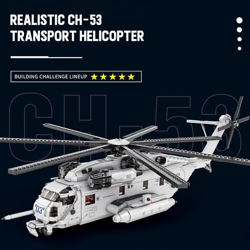 Reobrix 33037 CH-53E Super Hengst Transport Hubschrauber Bausteine Set, 2192 PCS Flugzeug Modell Bausätze, pädagogische Spielzeug Geschenke für Kind und Erwachsene