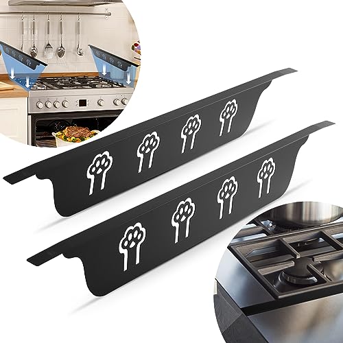 Stove Gap Covers - 2 Pack Stainless Steel Oven Counter Gap Filler Adjustable 21.2''- 23.4''- 25.2'' Stove Guard Trim Kit | ANSLCA Oven Side Stove Gap Filler | Guard Between Stove Top & Counter