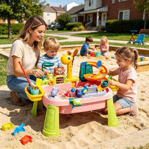 Table eau sable enfant extèrieur 1-5 ans avec bac d'activités - 3