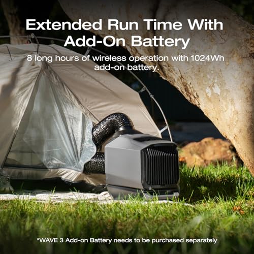 Image of EF ECOFLOW WAVE 3 Portable Air Conditioner, 1800W /6100 BTU Cooling and 2000W /6800 BTU Heating, 1000W Fast Charging in 75 mins, 8H Wireless Running, APP Control, for Camping, Vanlife, RVs