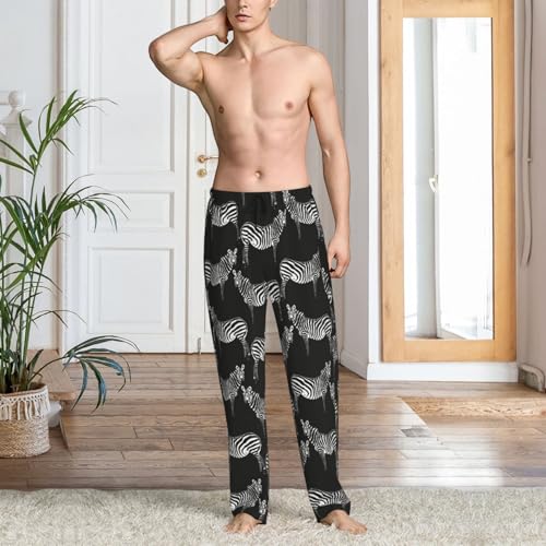 Cool Black Zebra Mens Pj Pants,Soft Men Lounge Pants,Mens Pajama Pants Bottoms,Sleep Pants For Men2