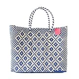 Mixte Medium Woven Crossbody Bag – Resort Collection | Recycled Plastic | Artisan Handmade in Mexico | Adjustable Strap, Mesh Pouch, Water-Resistant, Eco-Friendly Travel Purse