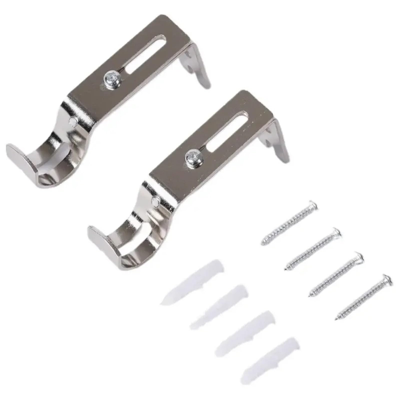 Gbrcen Curtain Rod Brackets 6pcs Curtain Rod Holder Portable Single Rod Bracket For WallCurtain Rod Bracket Curtain Rod Support Hanger For 1inch Curtain(Silver)