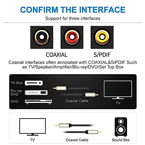 Image of Coaxial Digital Audio Cable 1 Male to 1 Male RCA for Soundbar 0.5m|Consumer Electronics|TV Video & Home Audio|TV Video & Audio Accessories |1 Audio Cable