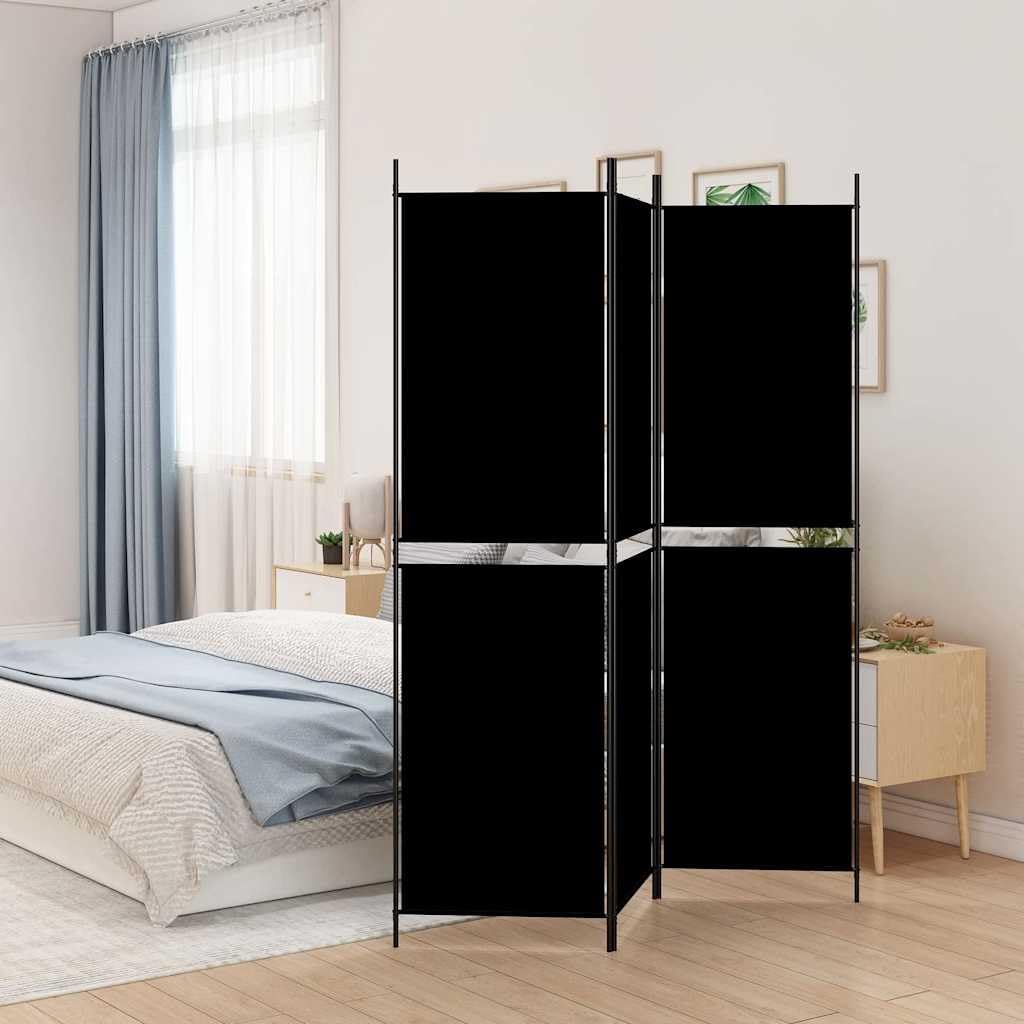 3-panelowy parawan 150x200 cm materiał czarny