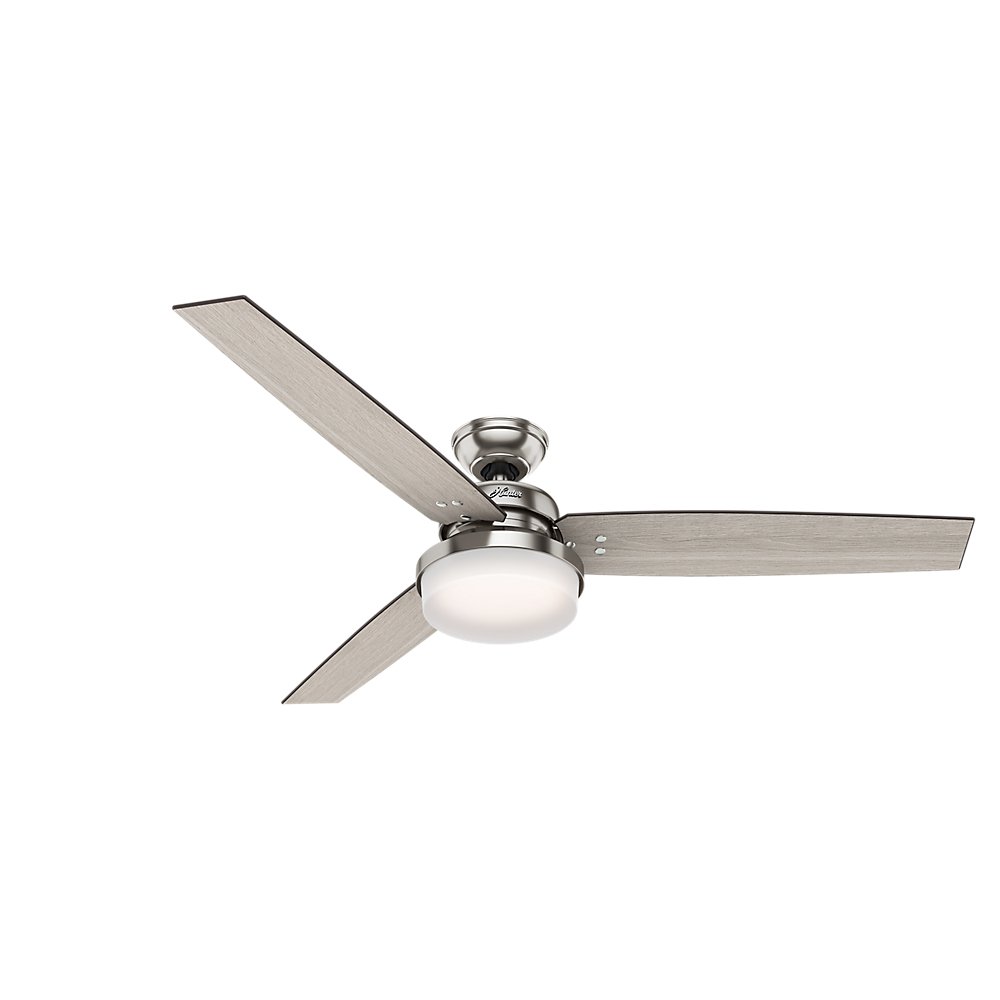 Hunter Sentinel Indoor Ceiling Fan with LED Light and Remote Control, 60", Brushed Nickel