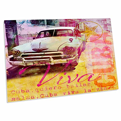 3dRose Retro Car y Cuba Tipografía Almohadilla de Escritorio miniatura 1