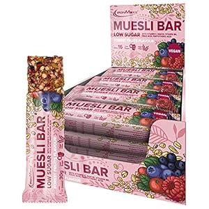 IronMaxx Muesli Bar Vegan, Forest Fruits Flavour, 16 x 30 g (16er Pack)