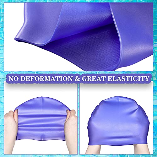 Image of Spanker Unisex Adult Silicone Swim Cap Non-Slip Swimming Cap for Long and Short Hair (Pack of 6), Color May Vary Model- A SSTP